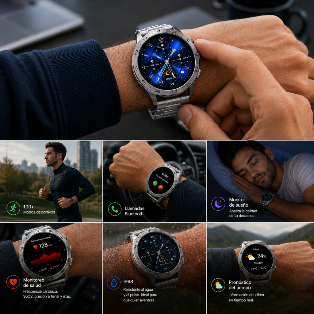 BOCINA XIAOMI SOUND POCKET (AZUL) + SMARTWATCH G-TIDE POWER (PLATA)
