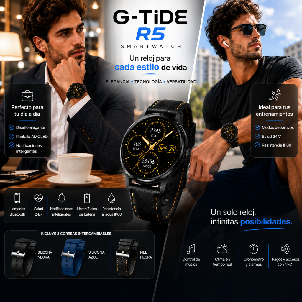 BOCINA XIAOMI SOUND POCKET (AZUL) + SMARTWATCH G-TIDE R5 (NEGRO)