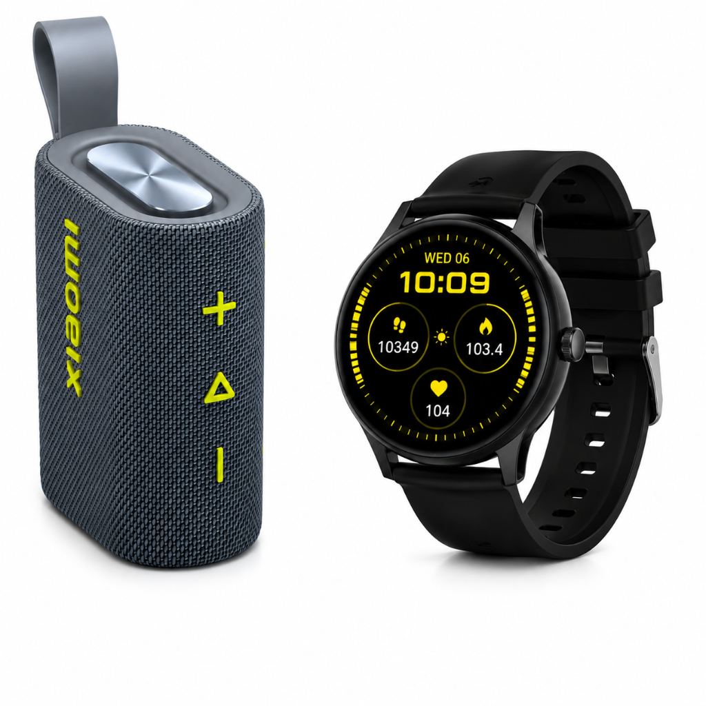 BOCINA XIAOMI SOUND POCKET (AZUL) + SMARTWATCH G-TIDE R5 (NEGRO)