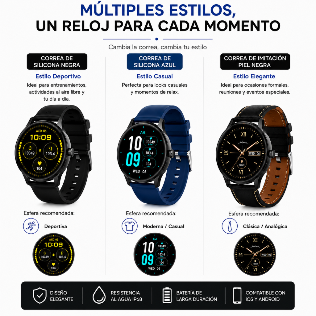 SMARTWATCH G-TIDE R5 (NEGRA) + POWER BANK G-TIDE P1 (NEGRA)