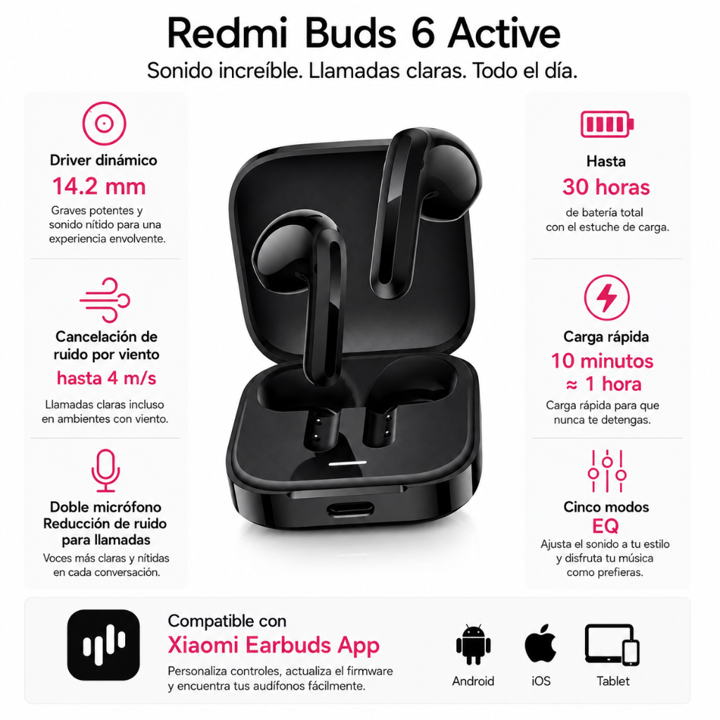 SMARTWATCH FUTUREM K71 ESTILO MILITAR + AUDIFONOS BUDS 6 ACTIVE (NEGRO)