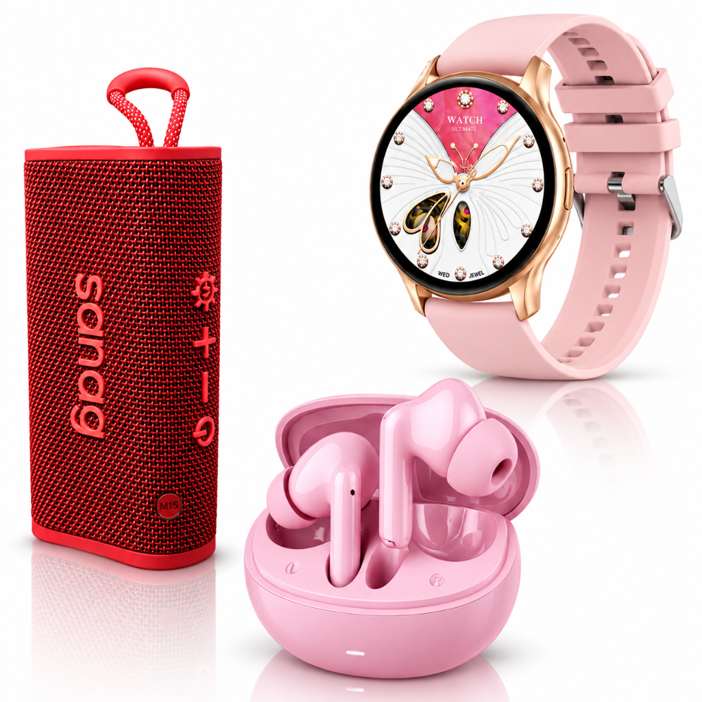 Bocina Sanag M15 + Smartwatch G-Tide R5 + Audífonos G-Tide L42
