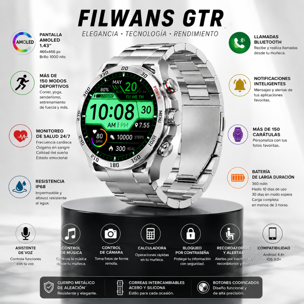 HONOR 600e 5G Dual SIM 8GB RAM 256GB + Bocina portátil Sanag M15 + Smartwatch Filwans GTR