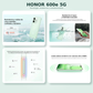 HONOR 600e 5G Dual SIM 8GB RAM 256GB + Bocina portátil Sanag M15 + Smartwatch Filwans GTR