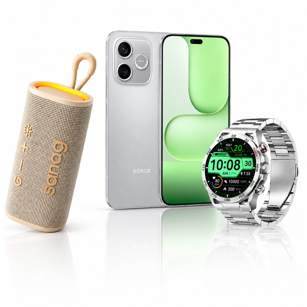 HONOR 600e 5G Dual SIM 8GB RAM 256GB + Bocina portátil Sanag M15 + Smartwatch Filwans GTR