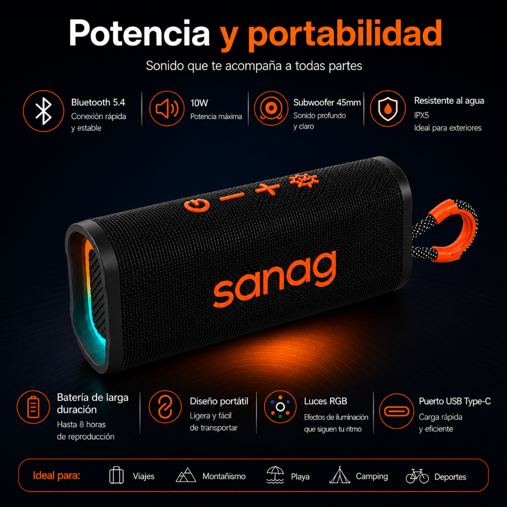 SMARTWATCH FILWANS GTR (NEGRO)+ BOCINA SANAG M15 (NEGRA) + AUDIFONOS G-TIDE L42 (NEGRO)