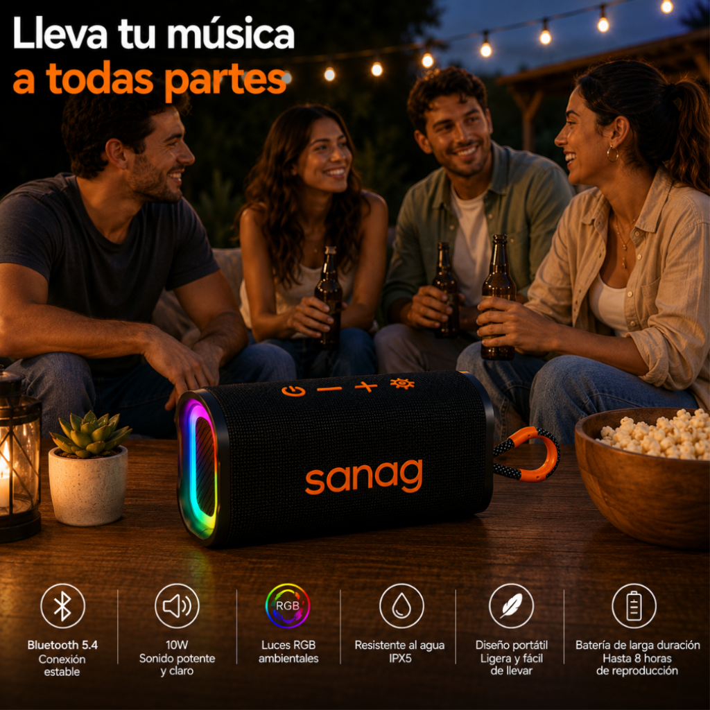 SMARTWATCH FILWANS GTR (NEGRO)+ BOCINA SANAG M15 (NEGRA) + AUDIFONOS G-TIDE L42 (NEGRO)