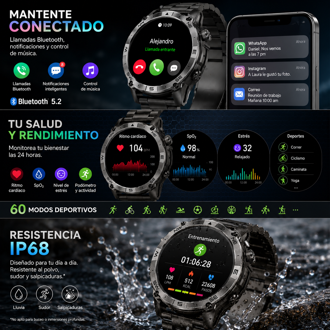 SMARTPHONE DOOGEE BLADE 10 PRO ENERGY + SMARTWATCH G-TIDE R6 PRO (NEGRA) Y BOCINA G-TIDE SV-30
