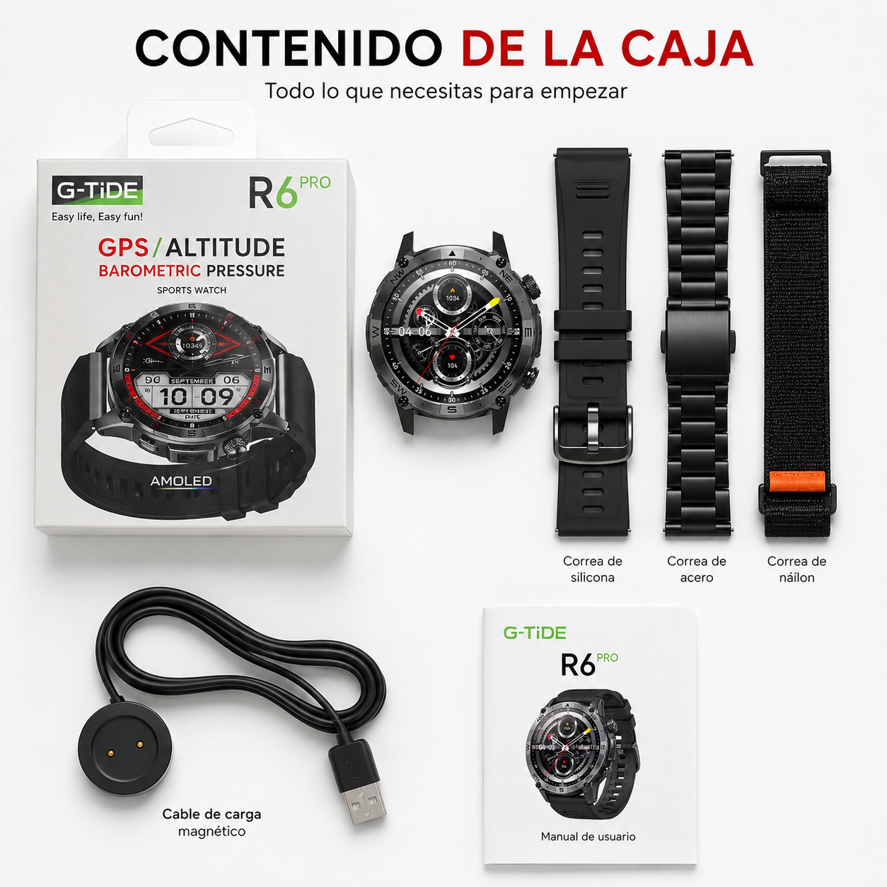 SMARTPHONE DOOGEE BLADE 10 PRO ENERGY + SMARTWATCH G-TIDE R6 PRO (NEGRA) Y BOCINA G-TIDE SV-30