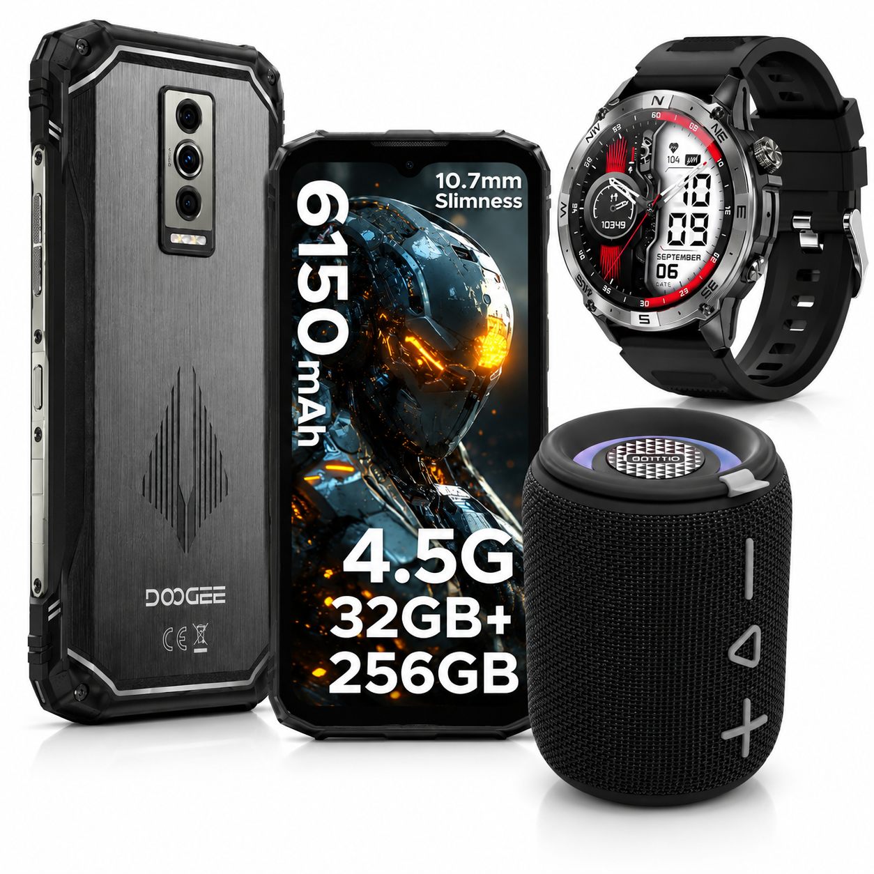 SMARTPHONE DOOGEE BLADE 10 PRO ENERGY + SMARTWATCH G-TIDE R6 PRO (NEGRA) Y BOCINA G-TIDE SV-30
