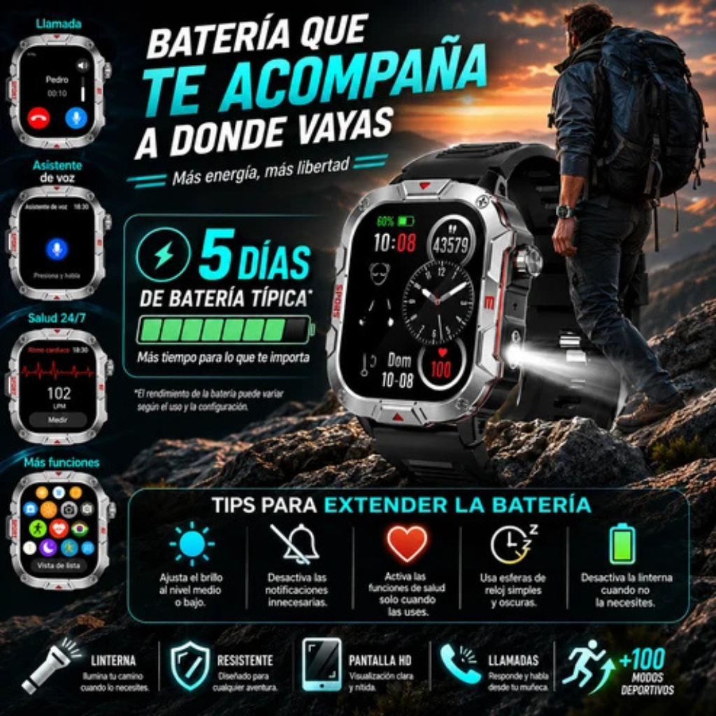 SMARTPHONE DOOGE BLASE 10 PRO ENERGY + SMARTWACTH ESTILO MILITAR