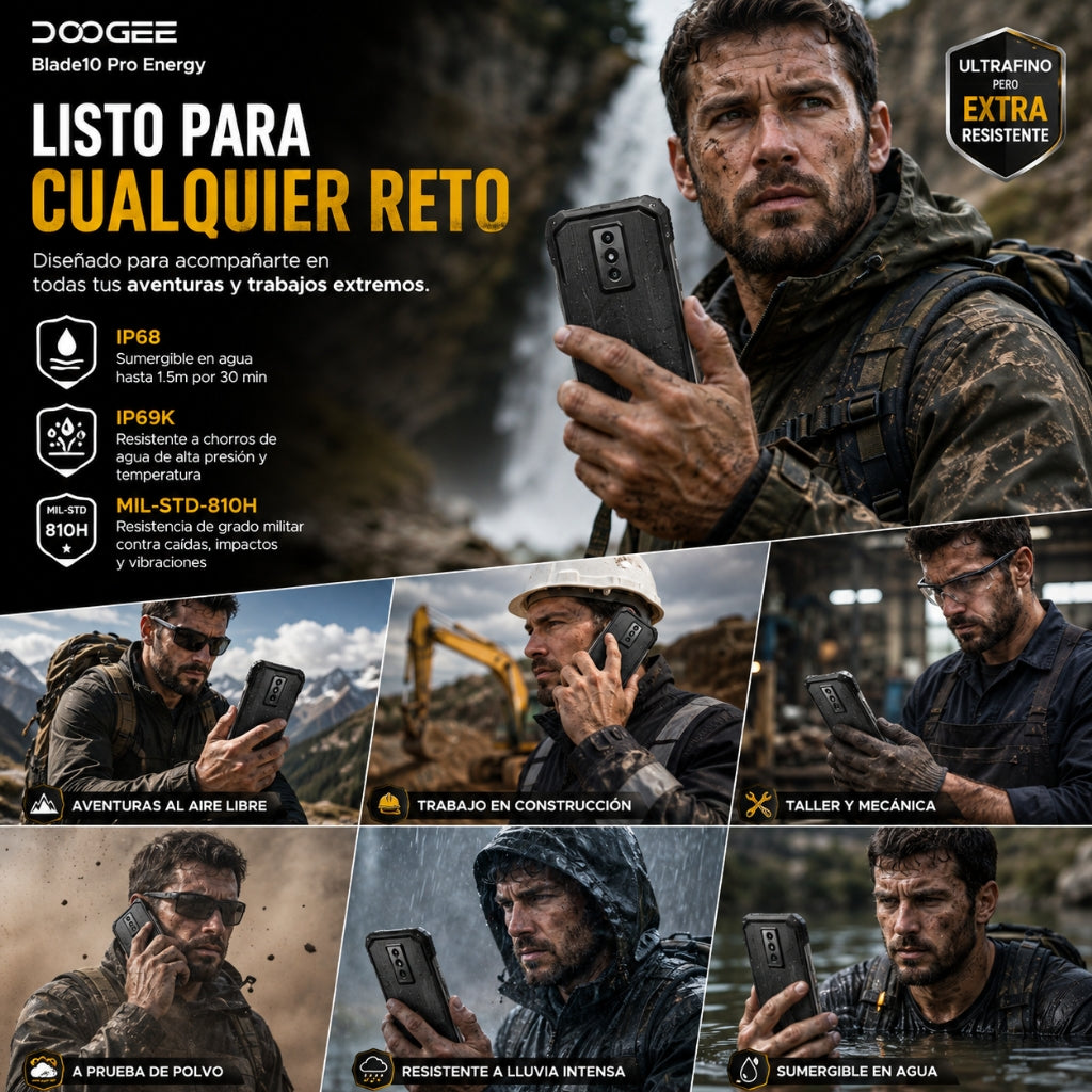 SMARTPHONE DOOGE BLASE 10 PRO ENERGY + SMARTWACTH ESTILO MILITAR