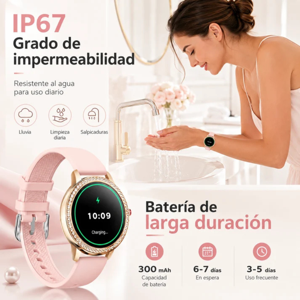 Xiaomi POCO C81 Pro 128GB, Pantalla 6.9” 120Hz, 6000mAh + Smartwatch Rosé con Llamadas Bluetooth y 2 Correas