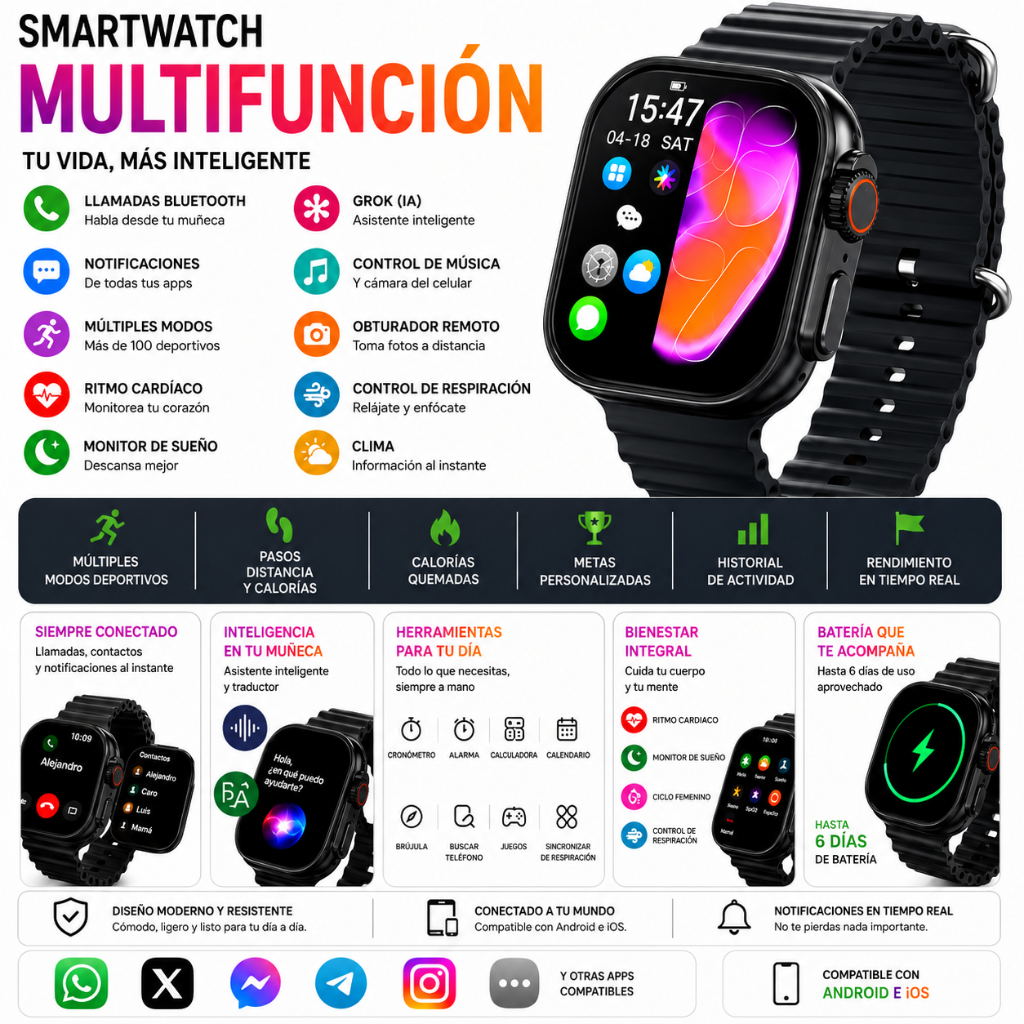 AUDIFONOS G-TIDE FUTURE LOOPS (NEGRO) + SMARTWATCH MICROWEAR U5