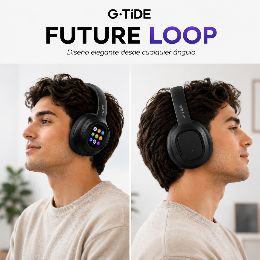 AUDIFONOS G-TIDE FUTURE LOOPS (NEGRO) + SMARTWATCH MICROWEAR U5