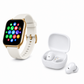 SMARTWATCH FILWANS GTS MINI (DORADA) + AUDIFONOS REDMI BUDS 6 PLAY (BLANCO)