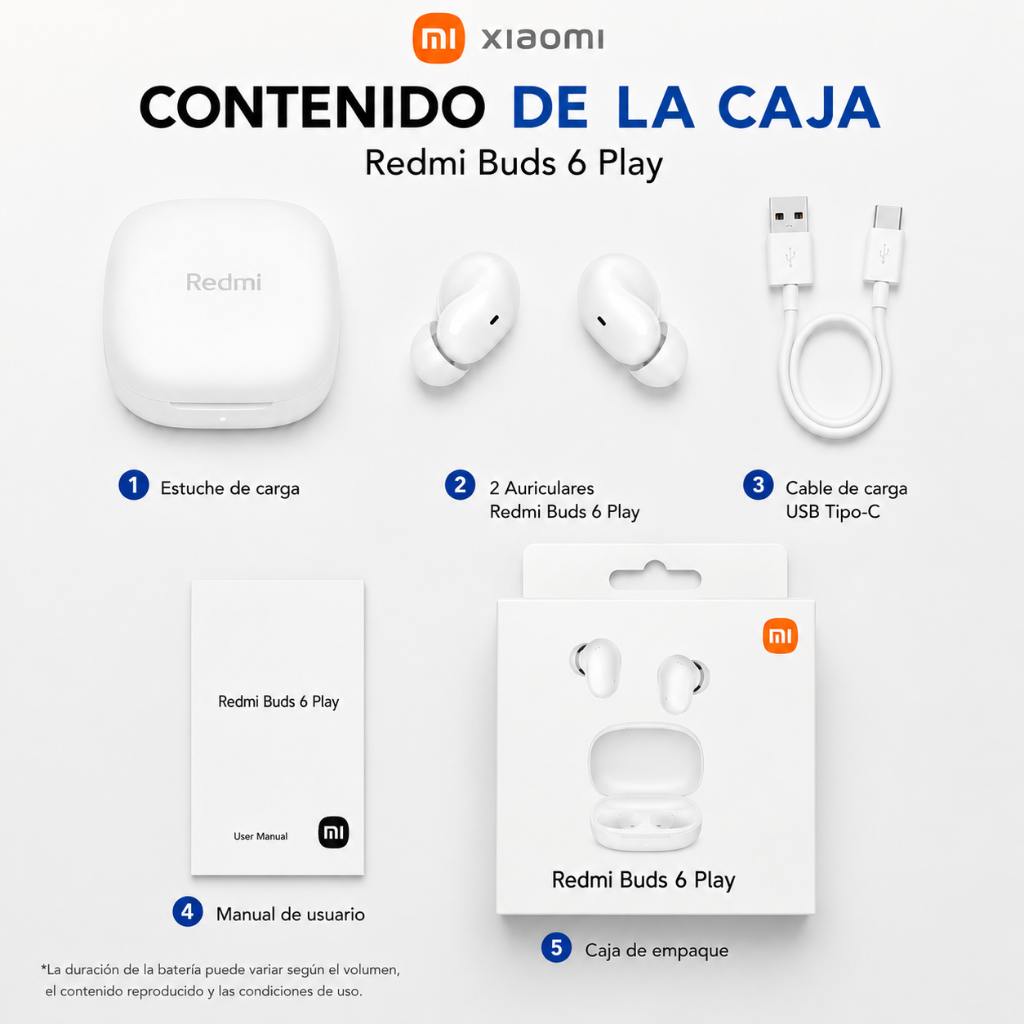 SMARTWATCH FILWANS GTR (PLATA) + AUDIFONOS XIAOMI REDMI BUDS 6 PLAY (BLANCO)