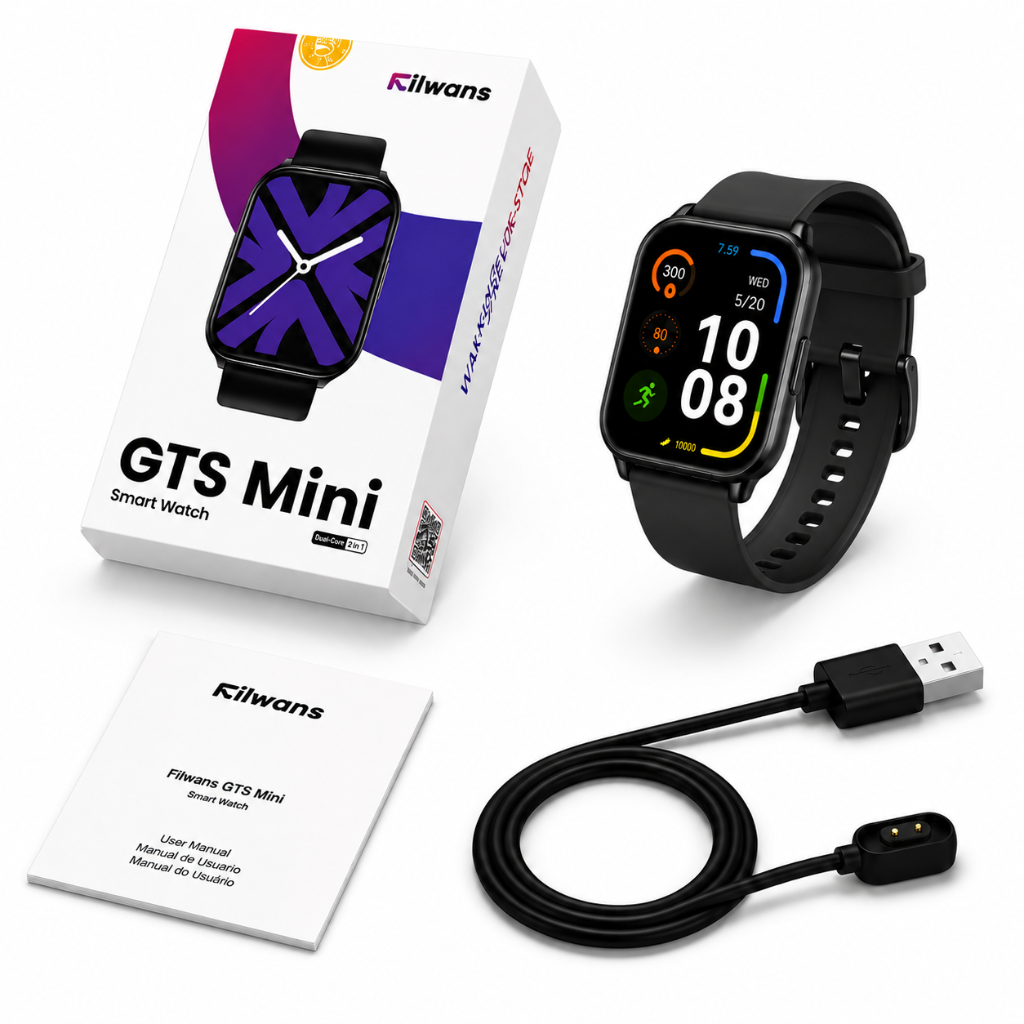 SMARTWATCH FILWANS GTS MINI (AZUL) + AUDIFONOS REDMI BUDS 6 PLAY (NEGRO)