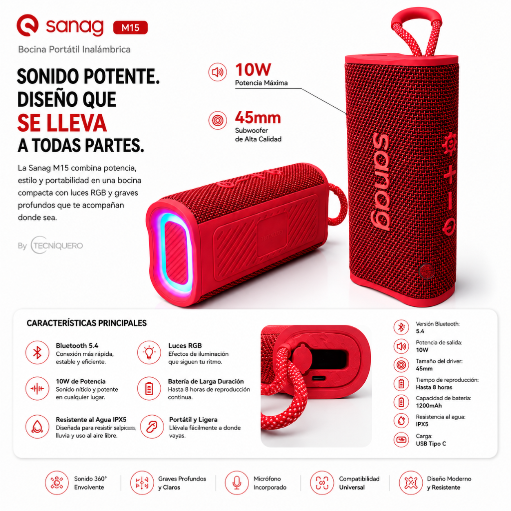 AUDIFONOS REDMI BUDS 6 PLAY (ROSA) + SMARTWATCH FILWANS GTS MINI (DORADA) + BOCINA SANAG M15 (ROJA)