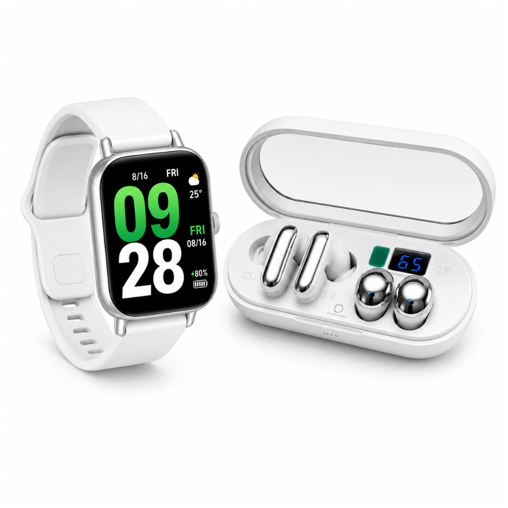 SMARTWATCH REDMI WATCH 5 ACTIVE (PLATA)+ AUDIFINOS 2 EN 1 HH MORE T55 PRO & MINI TWS (PLATA)
