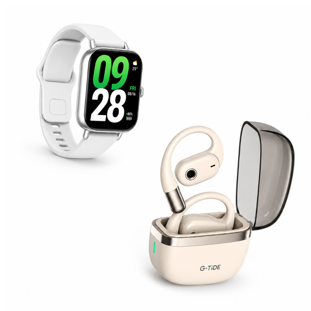 Smartwatch Redmi Watch 5 active (Plata) + Audifonos G-tide OWS 8 (Beige)