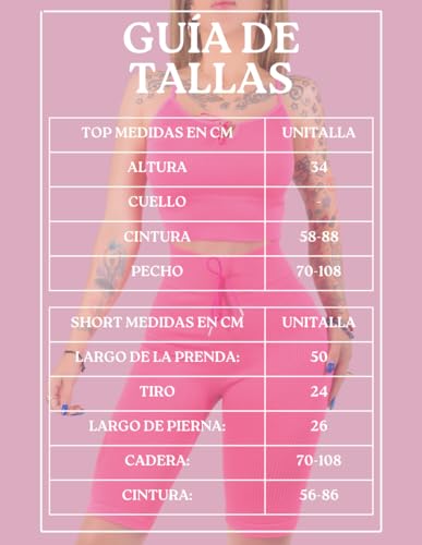 Set De 2 Conjunto Deportiva Mujer Short Y Blusa Stretch Fit Push Up