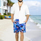 Traje de Baño Hombre Estampado Trajes de Baño de Playa de Secado Rápido con Forro de Mallas, Bañador Corto para Playa, Natación o Piscina