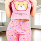 Pijama De 3 Piezas Mujer Pantalon Short Y Playera A Juego