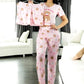 Pijama De 3 Piezas Mujer Pantalon Short Y Playera A Juego