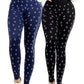 Set De 2 Leggings Casual o Deportivos De Cintura Alta De Mujer En Color Sólido