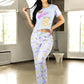 Pijama De 3 Piezas Mujer Pantalon Short Y Playera A Juego
