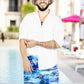 Traje de Baño Hombre Estampado Trajes de Baño de Playa de Secado Rápido con Forro de Mallas, Bañador Corto para Playa, Natación o Piscina