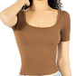 Playera Manga Corta Canale Stretch Mujer – Ajuste Perfecto