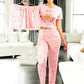Pijama De 3 Piezas Mujer Pantalon Short Y Playera A Juego