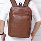 Bluelander Mochila Antirrobo para Laptop Impermeable de Cuero Sintético con Carga USB para Power Bank (no incluida), Múltiples Bolsillos, Tirantes Acolchados, Excelente para Viajes y Oficina (Café)