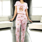 Pijama De 3 Piezas Mujer Pantalon Short Y Playera A Juego