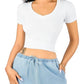 MALABIS Playera Mujer Casual Crop Top Stretch Cómoda Blusa Corta