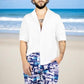 Traje de Baño Hombre Estampado Trajes de Baño de Playa de Secado Rápido con Forro de Mallas, Bañador Corto para Playa, Natación o Piscina