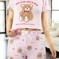 Pijama De 3 Piezas Mujer Pantalon Short Y Playera A Juego