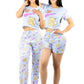 Pijama De 3 Piezas Mujer Pantalon Short Y Playera A Juego