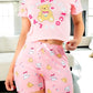 Pijama De 3 Piezas Mujer Pantalon Short Y Playera A Juego