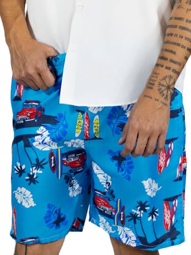 Traje de Baño Hombre Estampado Trajes de Baño de Playa de Secado Rápido con Forro de Mallas, Bañador Corto para Playa, Natación o Piscina