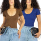 Set 2 Player Mujer Texturizada Casual Stretch Blusa Dama Top