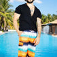 Short Playa y Alberca Hombre Estampado Traje Baño con Forro