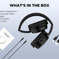 HTC Audifonos Inalambricos Diadema Audífonos Bluetooth 5.3 Auriculares inalámbricos Over-Ear On-Ear Headphones (Negro)