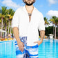 Traje de Baño Hombre Estampado Trajes de Baño de Playa de Secado Rápido con Forro de Mallas, Bañador Corto para Playa, Natación o Piscina
