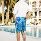 Traje de Baño Hombre Estampado Trajes de Baño de Playa de Secado Rápido con Forro de Mallas, Bañador Corto para Playa, Natación o Piscina