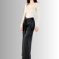 Generic Pantalones Wide Legs para Mujer (MX/US, Alfa, Talla única, Regular, Regular, Negro)