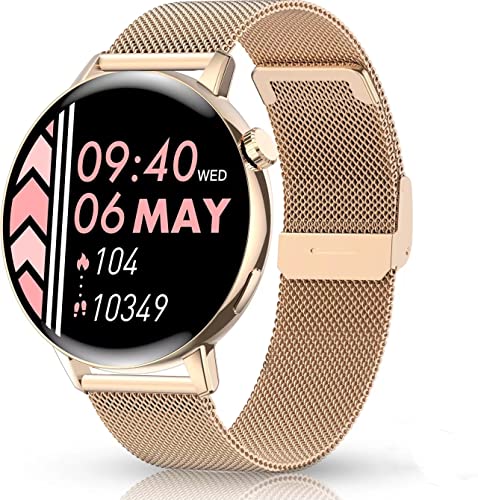 Smartwatch,Reloj Inteligente de Llamada Mujer de 1.32" Pantalla Táctil Completa,Pulsera Inteligente con Recordatorio de Mensaje,24 Deportivo Smartwatch con Recordatorio Menstrual