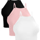Pack de 3 Tops de Mujer Deportivo o Casual Blusas Croptop básicos Dama Tirantes Camiseta Corta Dama Stretch